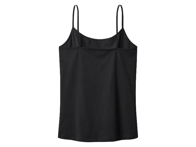 Schwarzes Top mit dünnen Trägern, Rückansicht