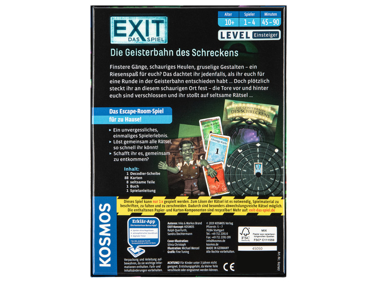 Die Spielbox von EXIT: Die Geisterbahn des Schreckens von Kosmos.