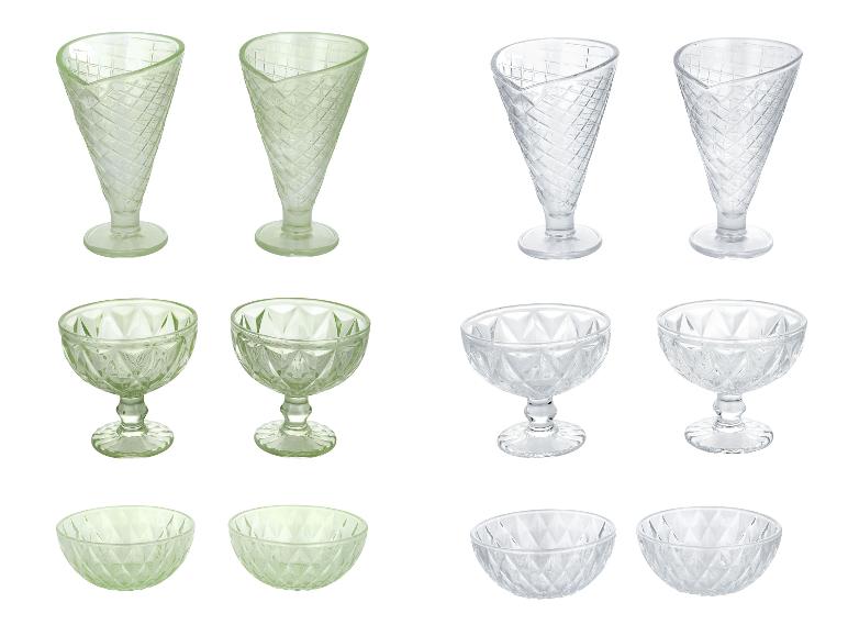 Glas-Eisbecher-Set / Glas-Eisschalen-Set