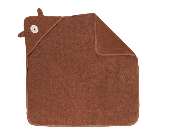 Braunes Baby-Kapuzenbadetuch mit Bären-Design