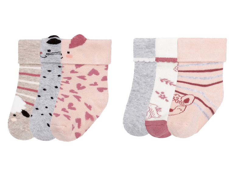 Gehe zu Vollbildansicht: lupilu Baby Mädchen Socken, 3 Paar, mit ABS-Noppen - Bild 1