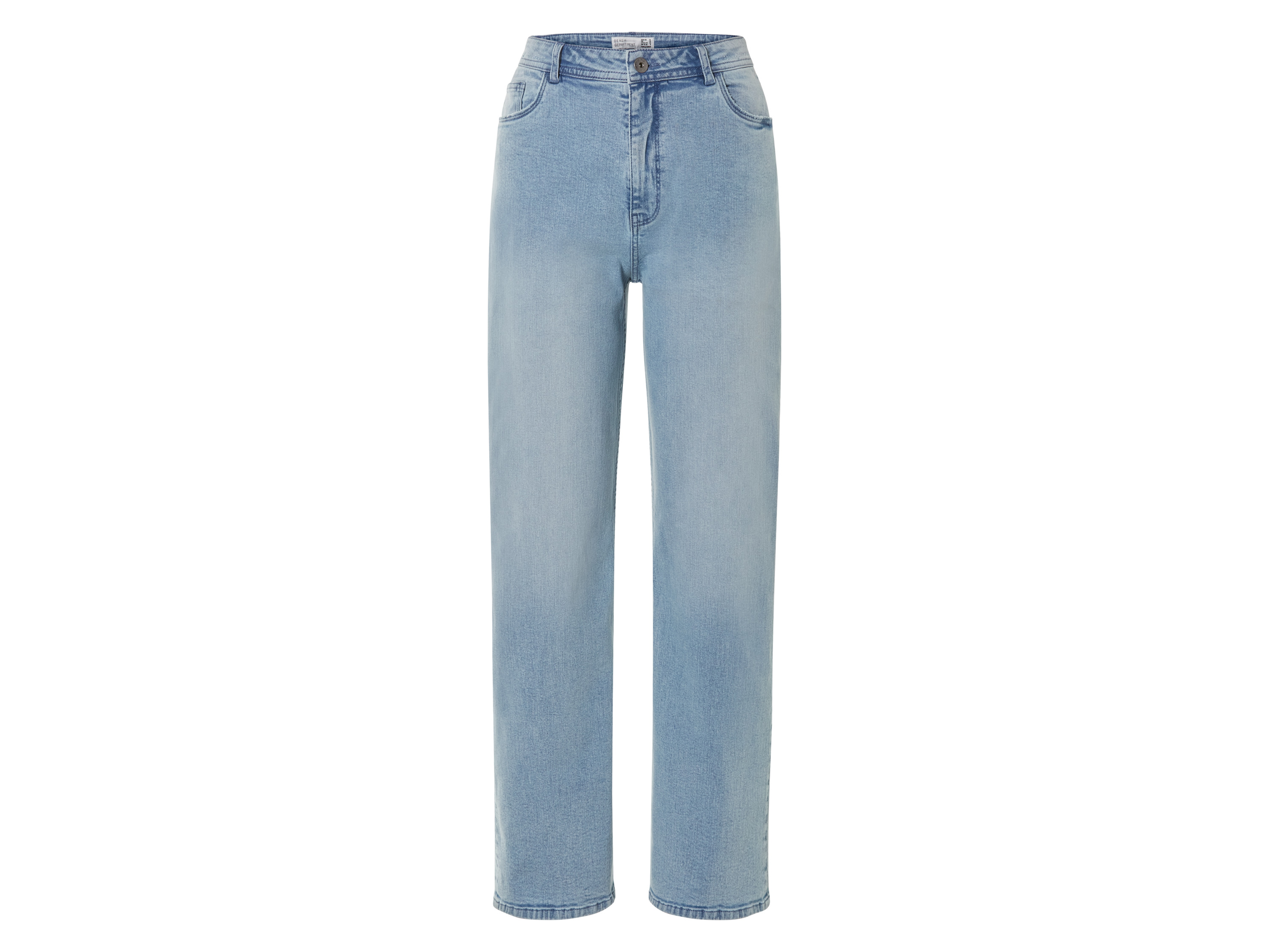 esmara® Damen Jeans (Blau, 36 (lange Länge))““ | mit hochwertigem, recyceltem YKK-Markenreißverschluss Passform: Straight Fit Schnitt: gerade geschnitten Leibhöhe: hohe Leibhöhe Länge: kurz, regulär