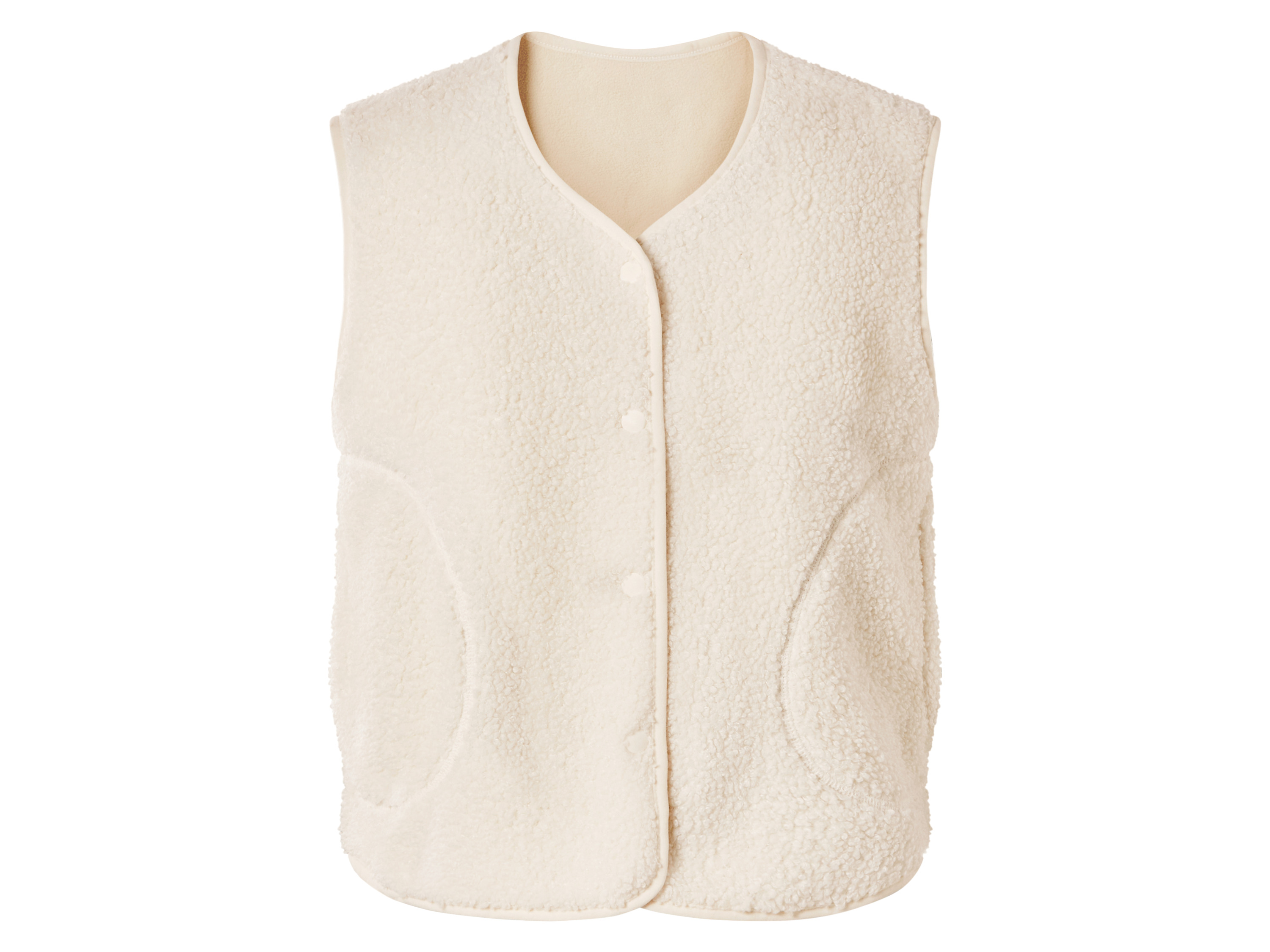 ESMARA® Damen Weste in Felloptik (Weiß, L(44/46))""