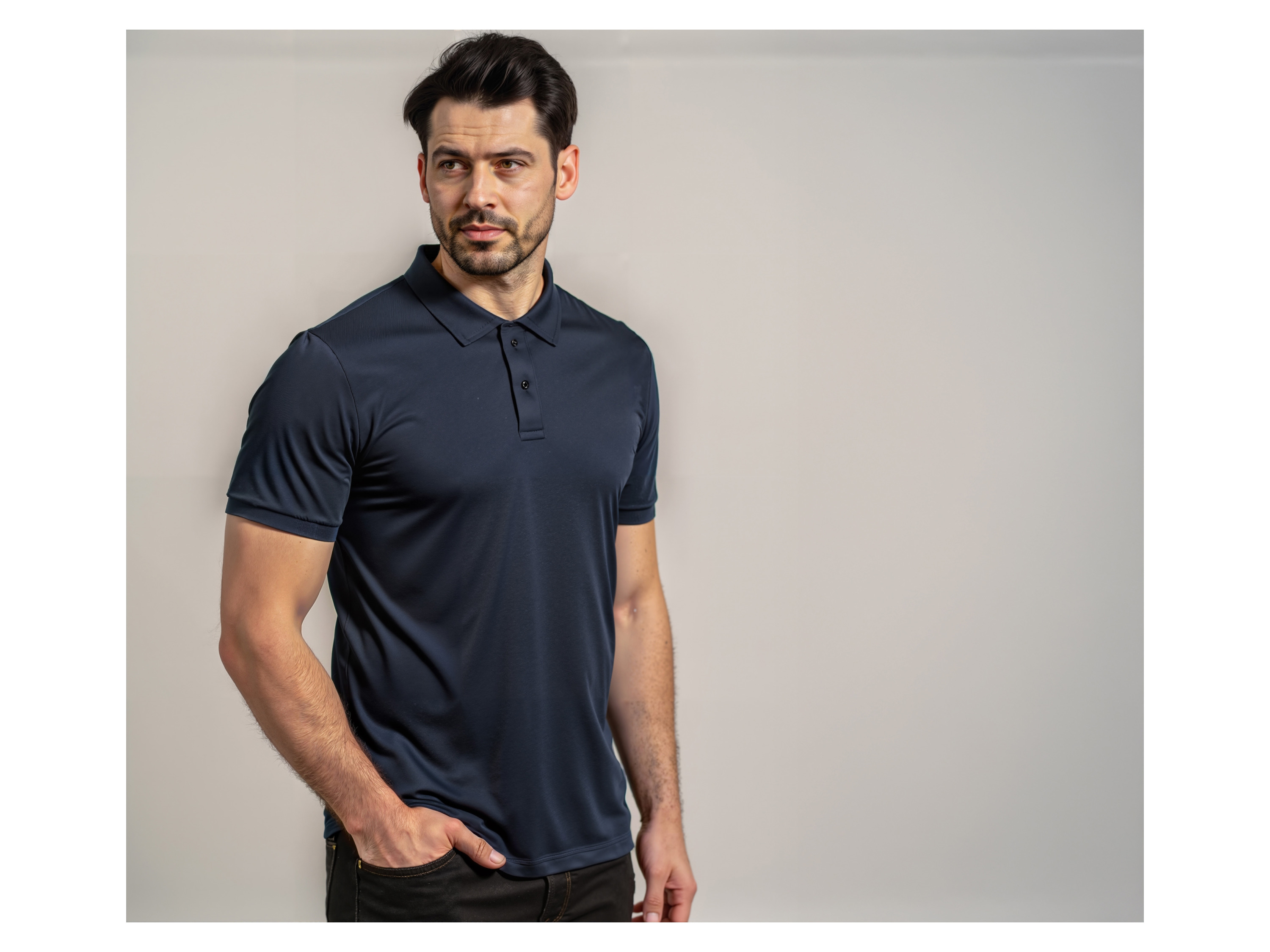 ESMARA MEN Herren Piqué Poloshirt (Navy, S (44/46)) – Bild 2 von 4