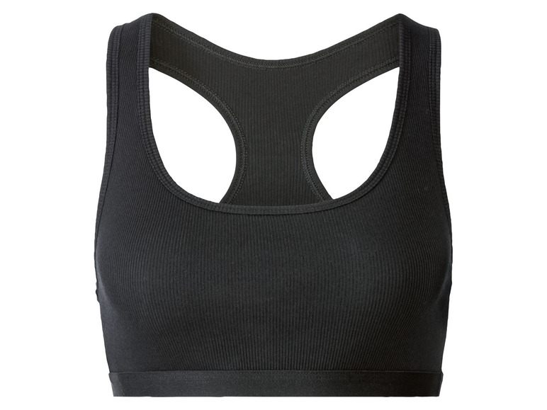Ein schwarzer Sport-BH mit Racerback.