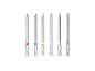 PARKSIDE® Bit-Set: 6 verschiedene Bits mit farbigen Ringen und Markierungen.