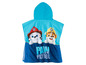 Ein blauer Bademantel mit Kapuze mit Paw Patrol-Motiv.