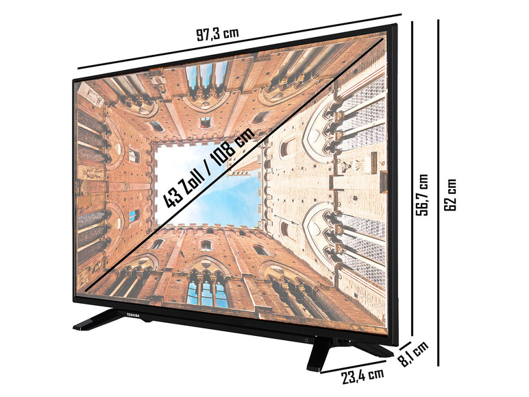 Gehe zu Vollbildansicht: TOSHIBA 43U2063DAQ 43 Zoll Fernseher (Smart TV, 4K UHD mit Dolby Vision HDR / HDR10 + HLG, Triple-Tuner, HD+) - Bild 2