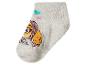 Kindersocke mit Welpen- und Herzmotiv.