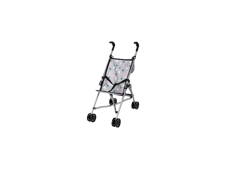 BAYER DESIGN Puppen-Buggy in Grau mit rosa-grauem Sternenmuster.