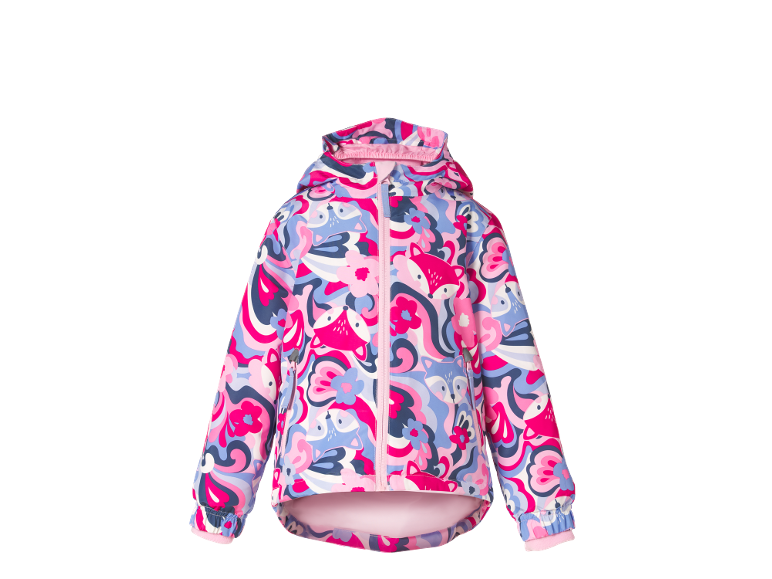 Bunte Kinderjacke mit Fuchs- und Blumenmuster