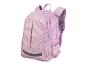 Hellrosa Schulrucksack mit Muster.