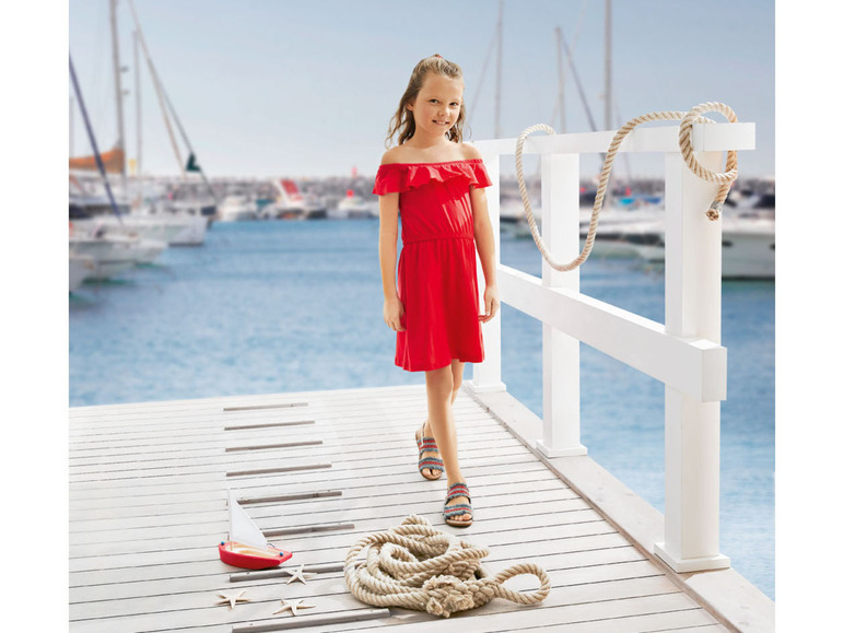 Gehe zu Vollbildansicht: lupilu® Kinder Mädchen Kleid, mit elastischem Gummizug und süßem Volant - Bild 6
