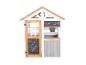 Holzspielhaus mit Tafel und Spüle, weiß und braun