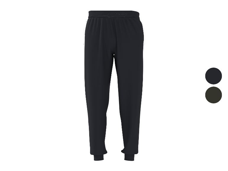 Schwarze Herren-Jogginghose mit Kordelzug und Bündchen, in zwei Farben erhältlich.