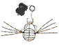 Leuchtende Spinnendekoration mit LED-Lichtern und Batteriefach mit Timer