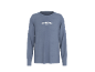 Blaues Langarmshirt mit 'WEEKEND VIBES'-Aufdruck auf der Brust