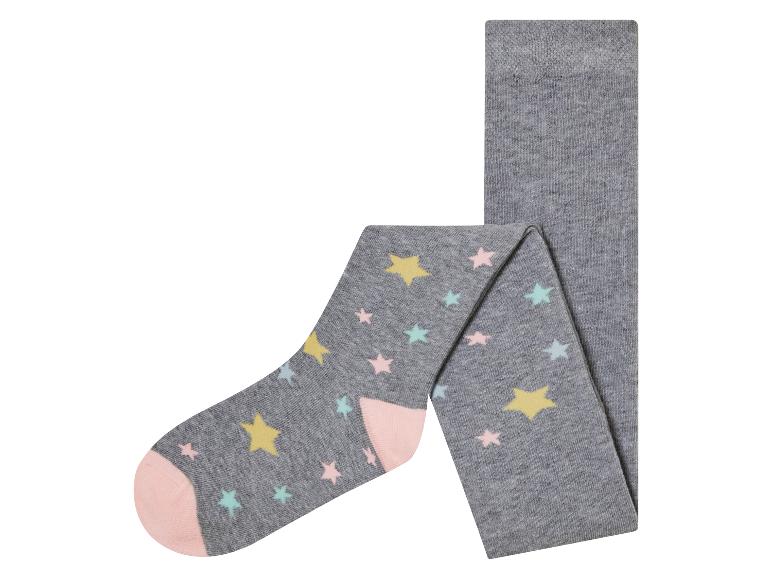 Graue Strumpfhose mit Sternenmuster.