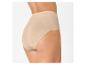Frau in beigem Slip mit hoher Taille, Seitenansicht