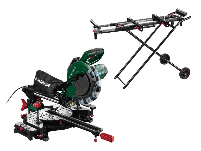 Parkside Kappsäge mit rollbarem Arbeitstisch