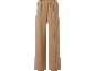 Weite beige Damenhose mit elastischem Bund.