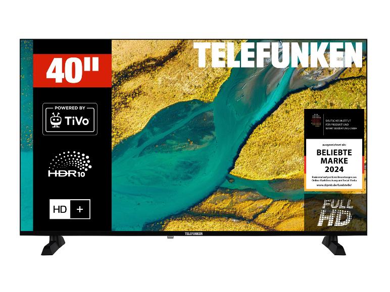 Telefunken 40-Zoll-Fernseher mit TiVo, HDR10 und HD+-Funktionen, ausgezeichnet als beliebte Marke 2024.