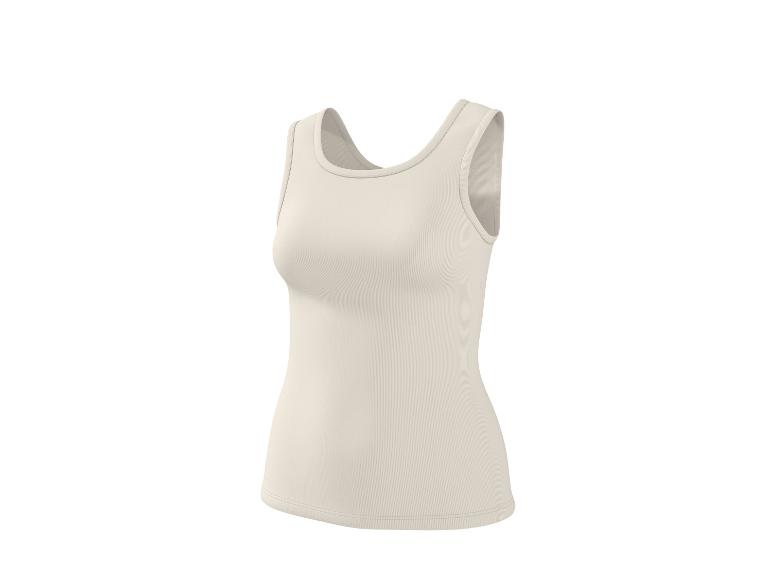 Helles beiges geripptes Damen-Tanktop.