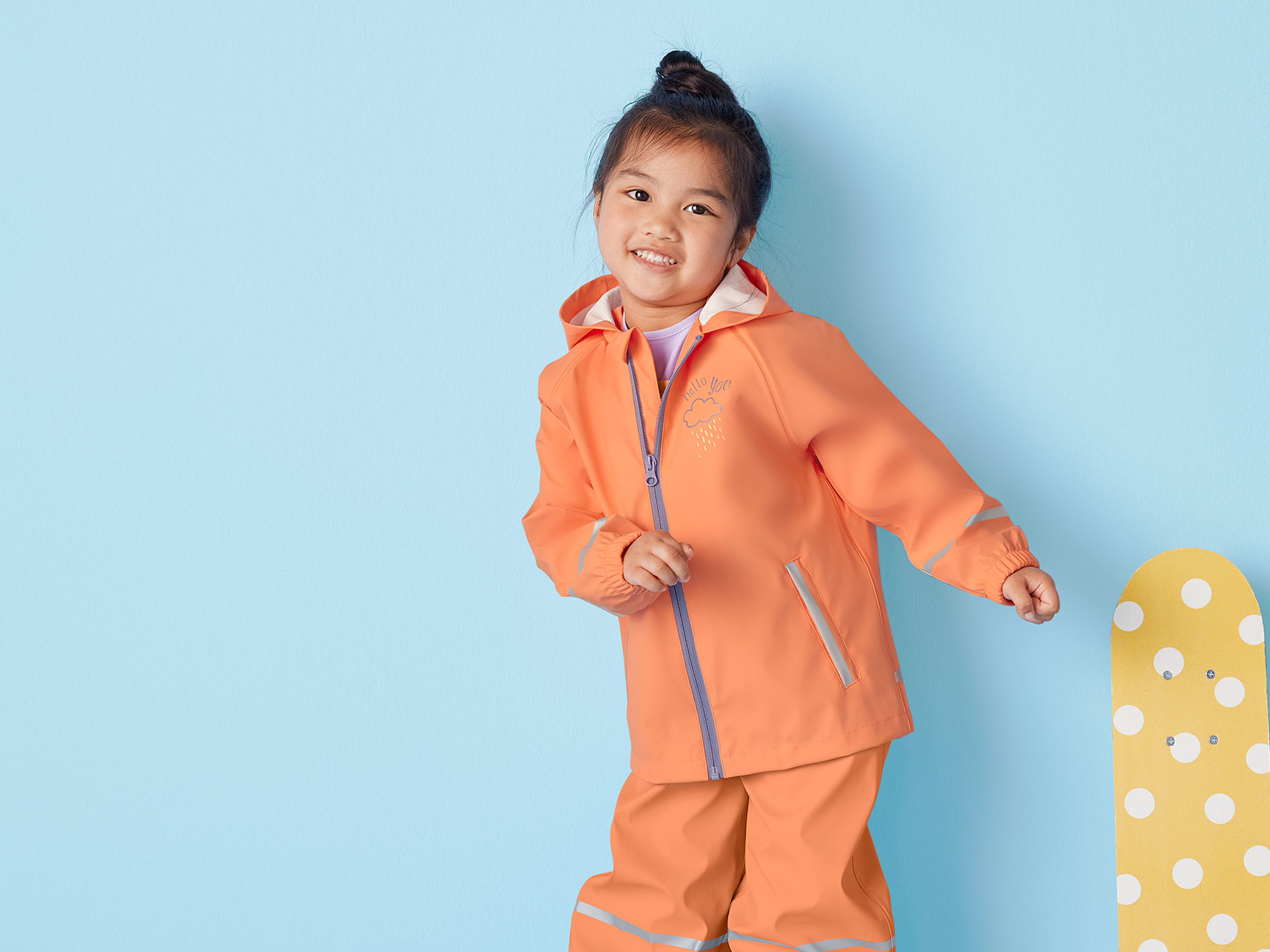LUPILU® Baby Kleinkinder Matsch- und Buddeljacke, wind- und wasserdicht (Orange, 98/104) – Bild 2 von 4