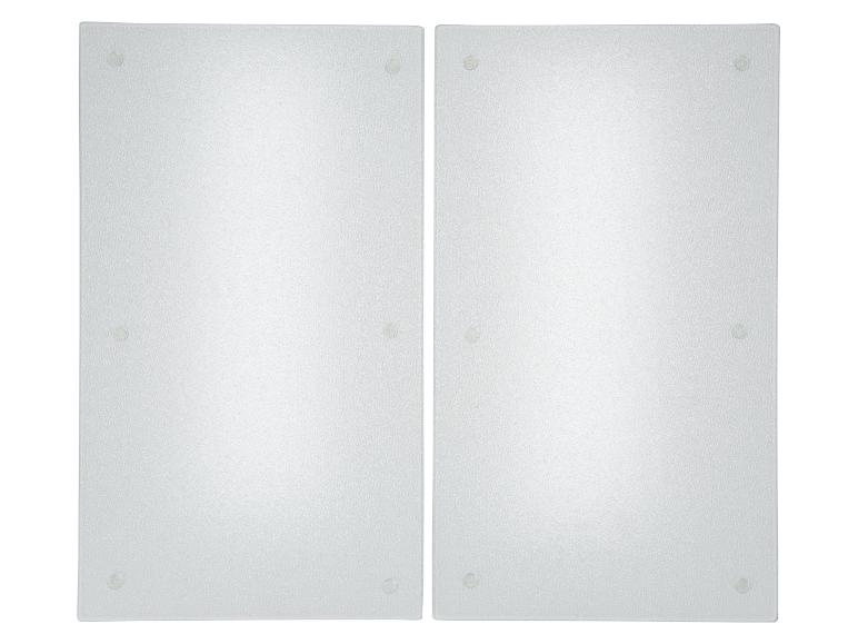 Zwei mattierte Glas-Schneidebretter mit Saugnäpfen.
