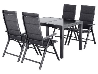 LIVARNO® Alu-Premium-Set »Toronto«, 5-teilig - Ausziehtisch & 4 Klappsessel