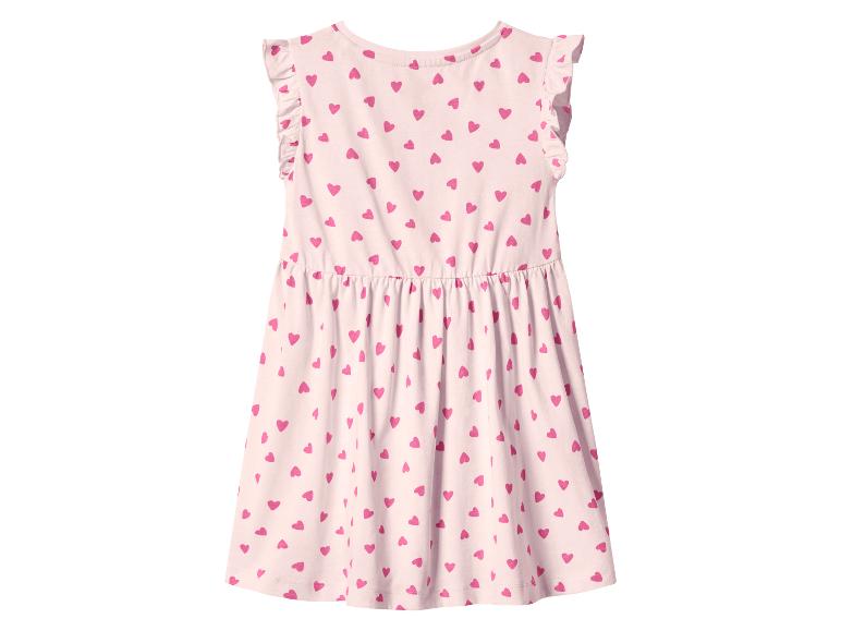 Rosa Kleid mit Herzmuster und Rüschenärmeln für Kinder