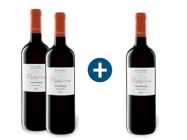2+1 Paket Mezquiriz Tempranillo Tinto Roble DO trocken, Rotwein