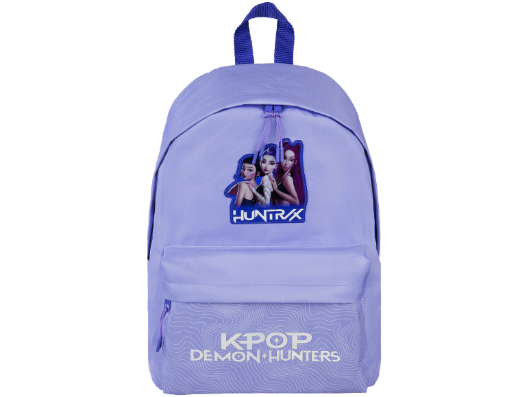 Lilafarbener Rucksack mit K-Pop-Dämonenjägerinnen-Motiv