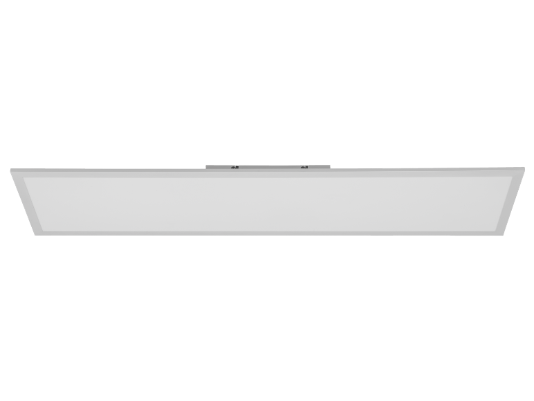 Weiße rechteckige Deckenleuchte mit schlankem Design.