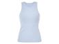 Ein hellblaues, geripptes Tanktop.