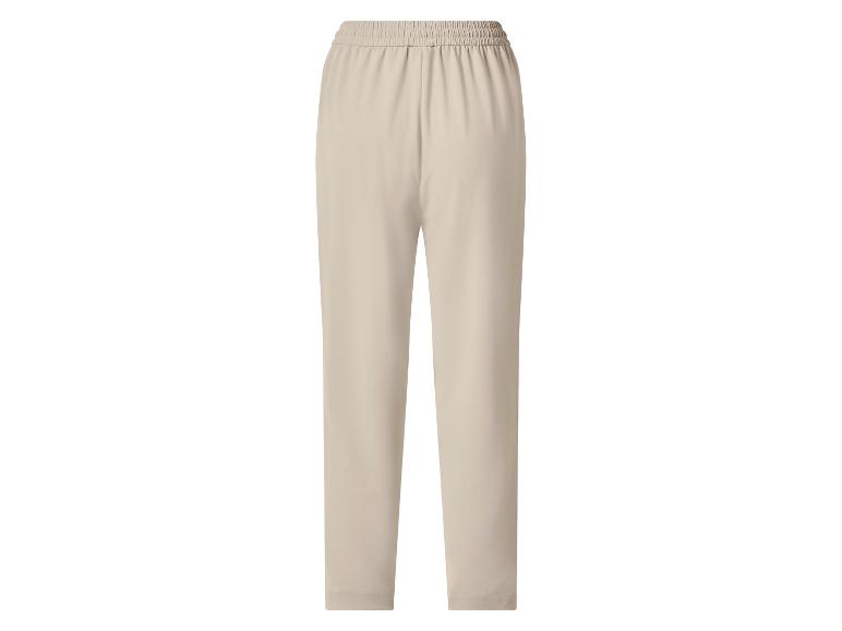 Beige Damenhose mit Gummizug, Rückansicht