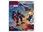 Lego Set 76337 mit einem rot-schwarzen Roboter und Spider-Man-Figuren.