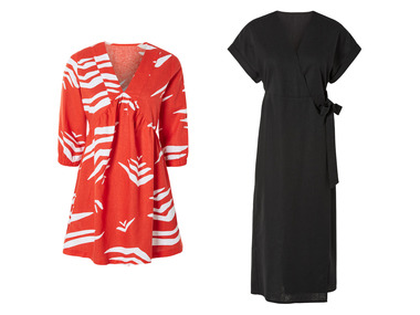 esmara® Damen Kleid, aus Leinen und Baumwolle