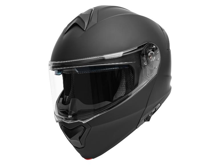 Mattschwarzer Motorradhelm mit klarem Visier