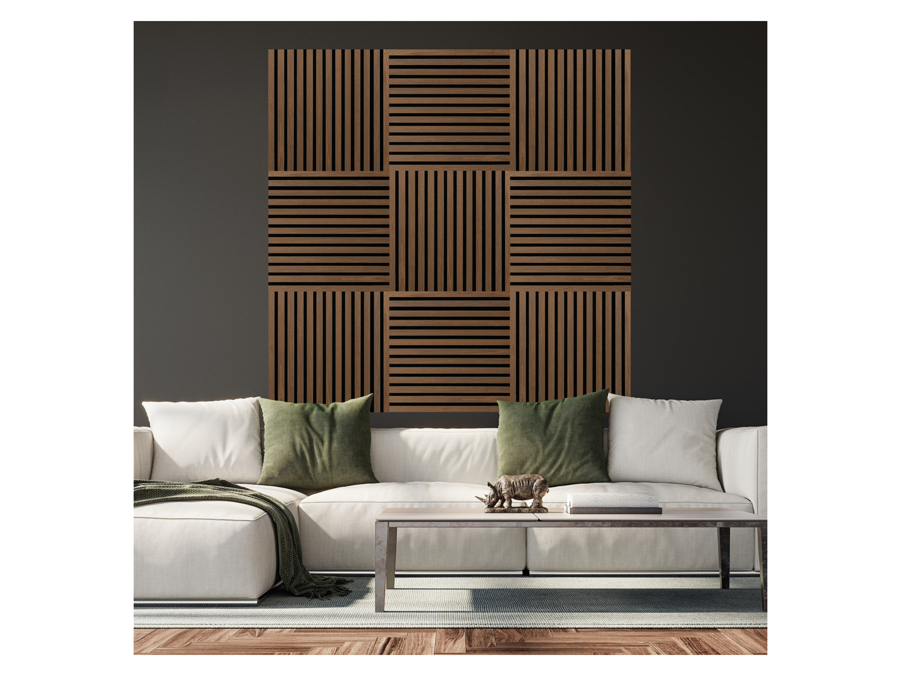FIBROTECH® Square Akustikpaneele FSC zertifiziert Inhalt. 2 Stück, 52x52x2,2 cm (Oiled Oak) – Bild 3 von 3