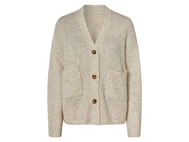 Beige Strickjacke mit Taschen