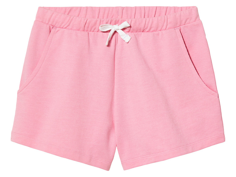 Rosa Shorts mit weißem Kordelzug