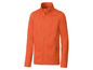 Eine orangefarbene Fleecejacke mit Reißverschluss