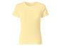 Damen hellgelbes geripptes Kurzarm-T-Shirt