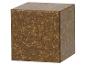 Brauner, quadratischer, texturierter Block in Form einer Aufbewahrungsbox.
