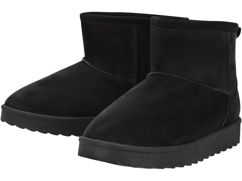 Schwarze Damen-Winterstiefel aus Wildleder