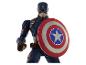 Superhelden-Actionfigur mit blauem Anzug und Schild