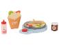 Holz-Crêpes-Spielset mit Obst, Soße und Haselnussaufstrich.
