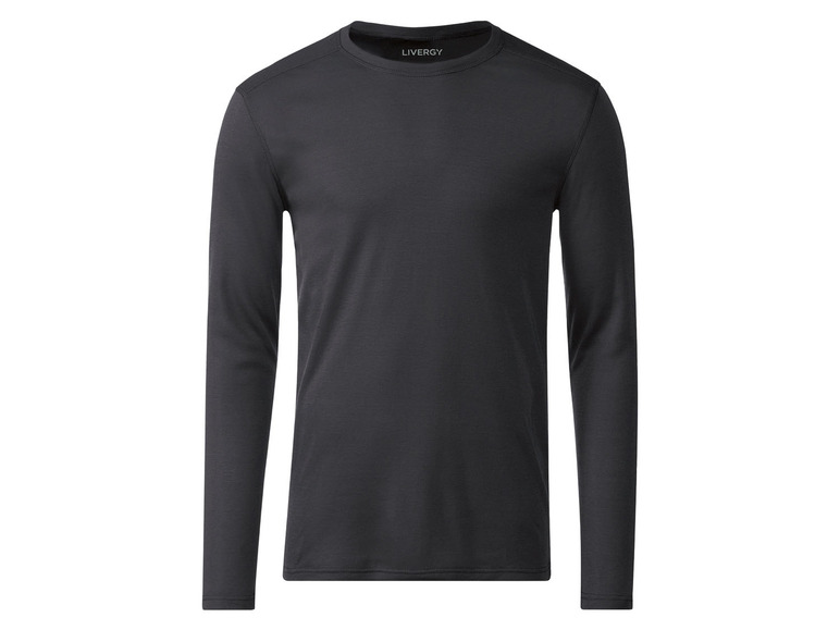 Ein dunkelgraues Langarmshirt von Livergy.