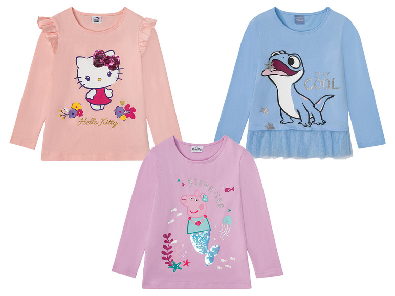 T-Shirts mit Hello Kitty, Olaf und Peppa Pig.